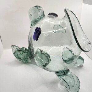 Vintage Blenko Style Blown Glass Fish Vase Terrarium Bowl